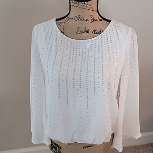 Alfani Rose white Shimmer top